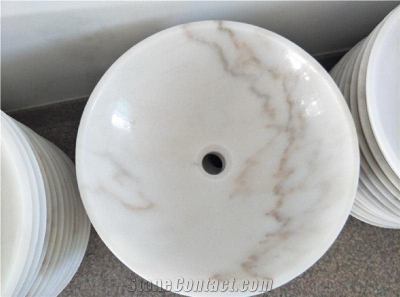 China Guangxi White Marble Bathroom Vanity Top