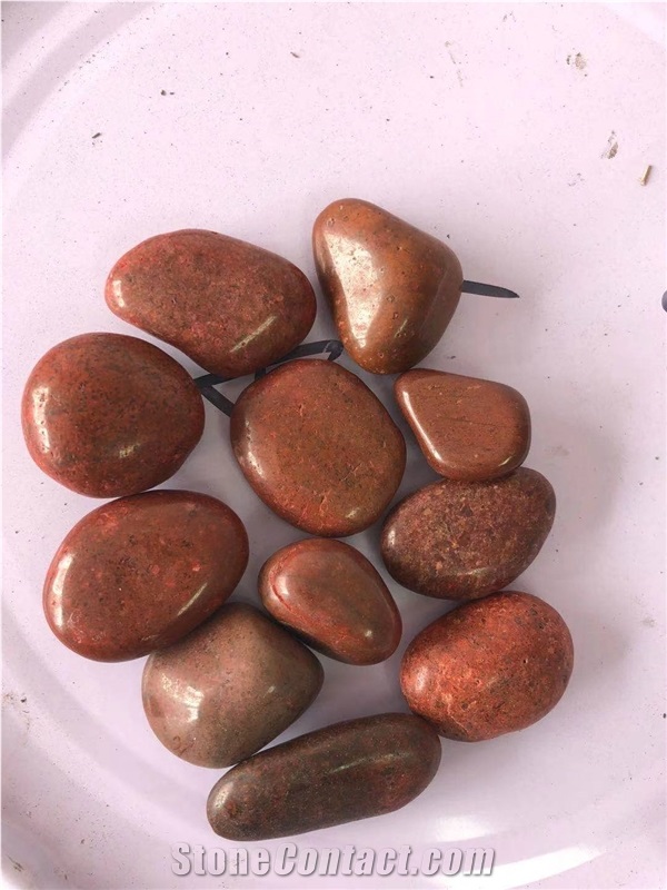 Polished Red River Pebble Stones For Landscaping