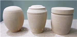 BIODEGRADABLE SANDSTONE AND H. NATURAL SALT FUNERAL URNS