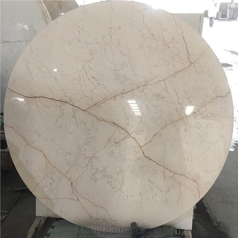 Beautiful Stone Color Round Marble Coffee Table Top