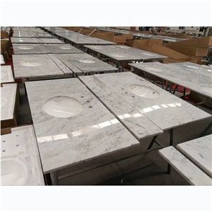 Carrara White Marble Vanity Top, Bathroom Countertop Fast Delivery