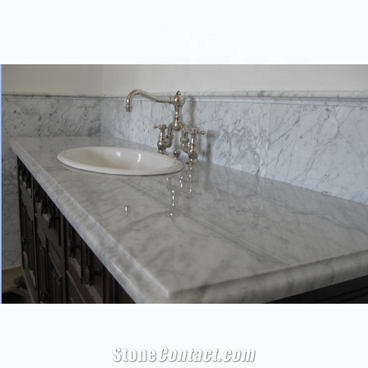 Carrara White Marble Vanity Top, Bathroom Countertop Fast Delivery