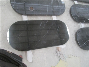 Guangxi Black Marquina Marble Rectangle Polished Table Top