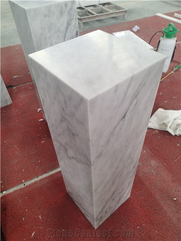 Modern Bathroom Design Cubic Marble Stone Plinth Table