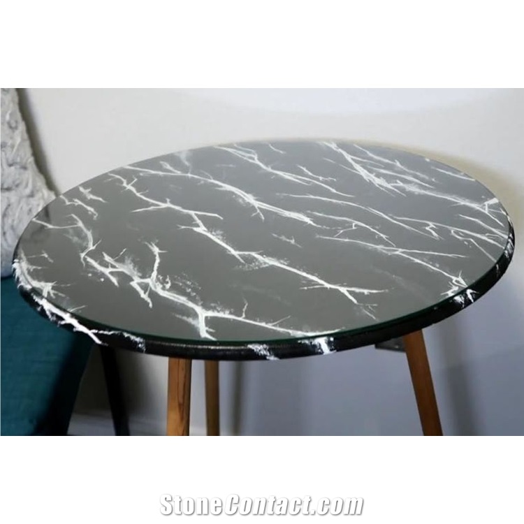 Resistant Round Stone Dining Coffee Marble Table Top