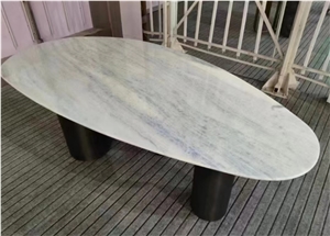 Stone Table Palissandro Blue Cut To Size Oval Shape