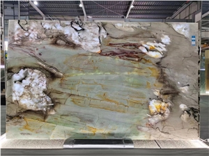 White Blue Quartzite Slab Tile For Wall Home Hotel Project