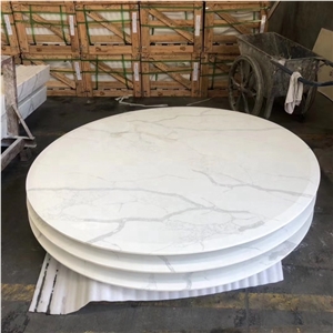 White Marble Dining Table Top For Restaurant