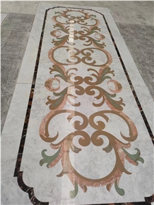 Marble Stone Waterjet Medallions Interior Stone Floor Applications