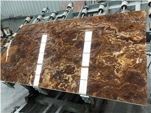 Tiger Onyx Pakistan Bookmatch Slabs Tiles Wall Cladding