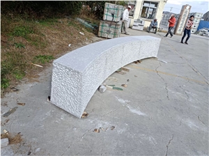 Handcrafted Granite Stone Outdoor Curving Stone Bench