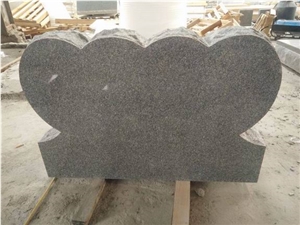Upright Heart Single Monument Headstone