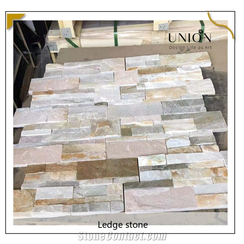 UNION DECO 18X35 Beige Slate Stone Thin Stacked Stone Panel