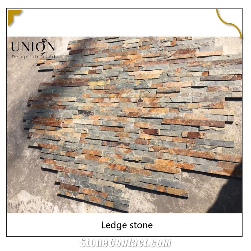 UNION DECO Multicolor Slate Stacked Stone Panel Veneer