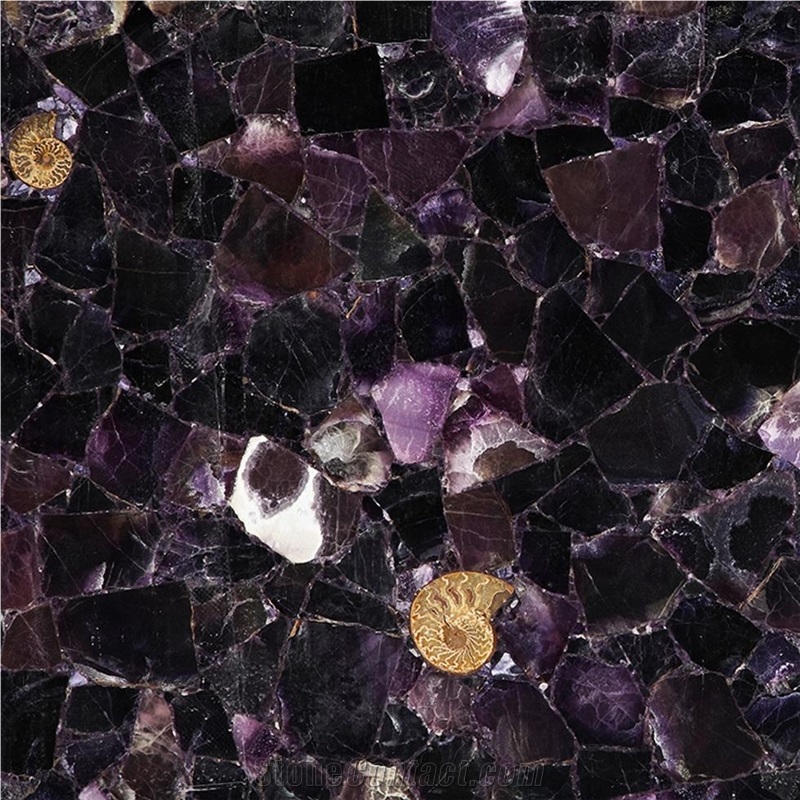 Purple Fluorite Semiprecious Stone 
