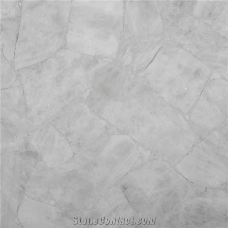 White Quartz Semiprecious Stone 
