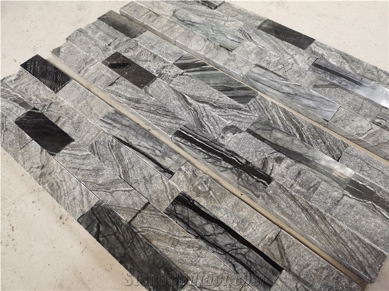 Ancient Wood Marble Cultured Stone Natural Split Marble Wall