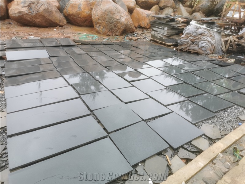 Hainan Black Basalt Outdoor Paving Tiles