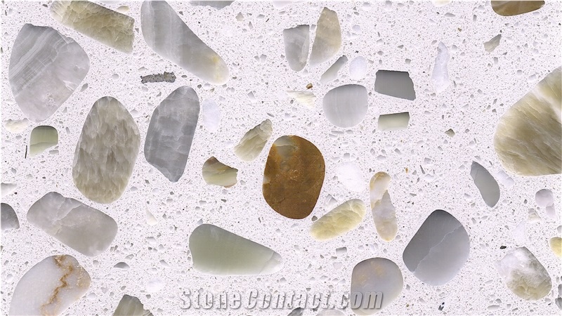 Multicolor Onyx Chipped Artificial Stone Precast Terrazzo