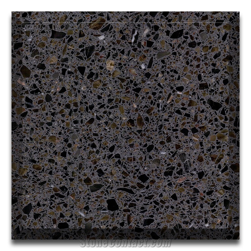 New Trend Artficial  Brown Stone Terrazzo Slabs