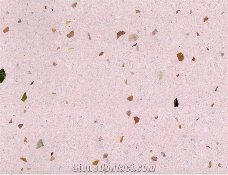 Rosa Pink Color Cementitious Terrazzo Slabs DXW-223