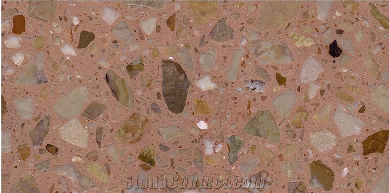 Rose Gold Color Artificial Stone Terrazzo