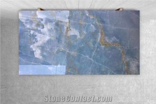 Natural Luxury Blue Onyx Slab For Wall Decoration Tiles