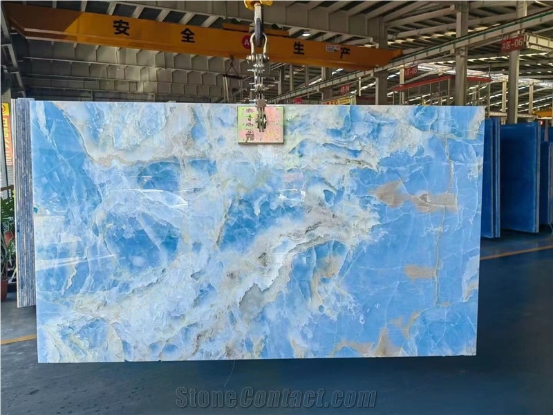 Natural Luxury Blue Onyx Slab For Wall Decoration Tiles