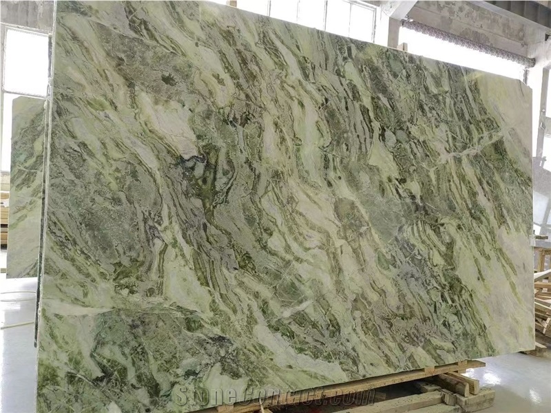 Chinese Cold Jade Green Marble Slab Tile