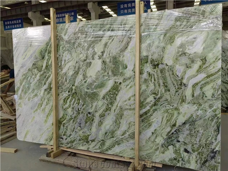 Chinese Cold Jade Green Marble Slab Tile