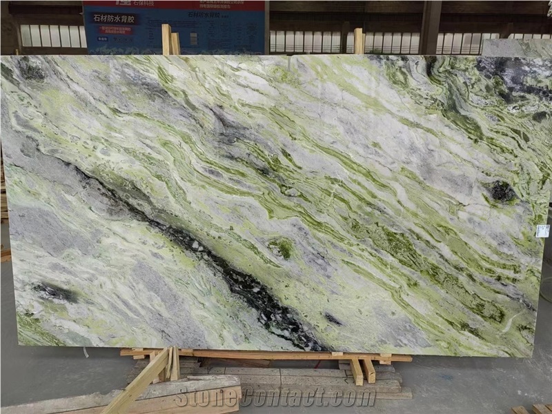 Cold Jade Marble Green High Quality Slab Tile Project