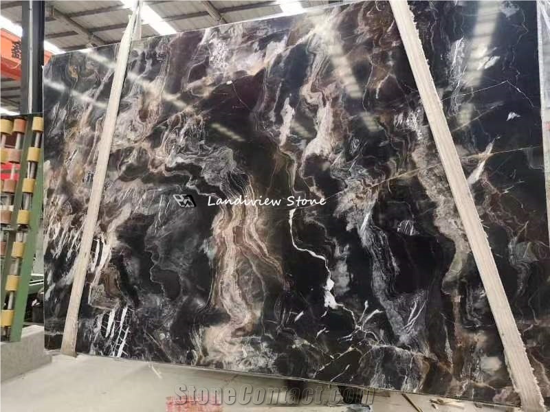 Confusion Black Marble Slab For Floor And Wall