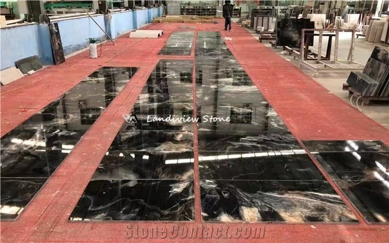 Confusion Black Marble Slabs For Kitchen And Bathroom