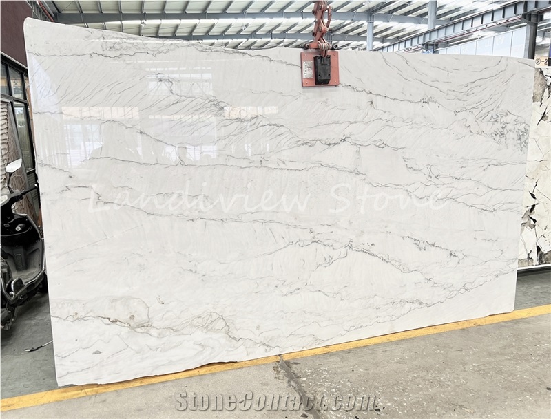 White Mont Blanc Quartzite Slabs Bathroom Tiles