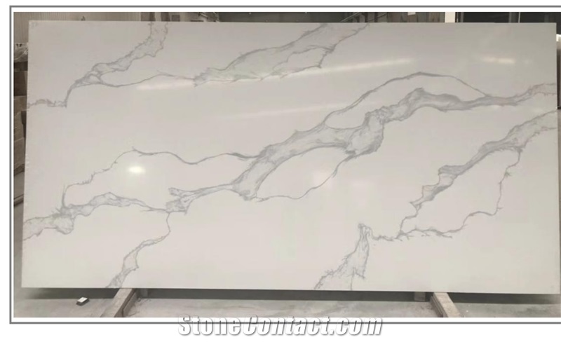 New Design Contemporary Unique Calacatta Quartz Slab Stone