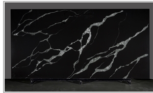 New Synthetic Stone Quartz Vein Black In China Stone Market