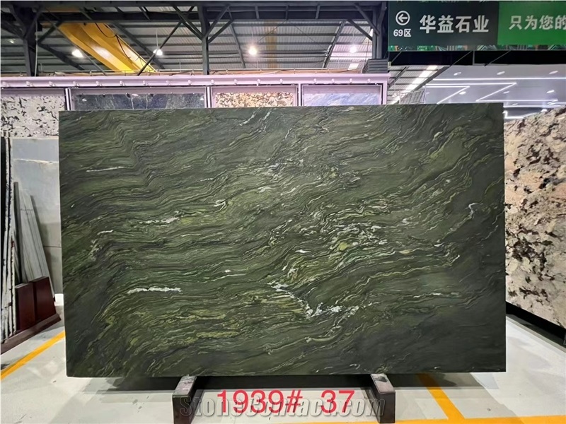 Brazil Emerald Wave Quartzite Slab In China Stone Market