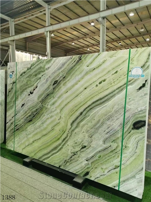 China Shangri La Jade Green Marble Slab Tile In The Market