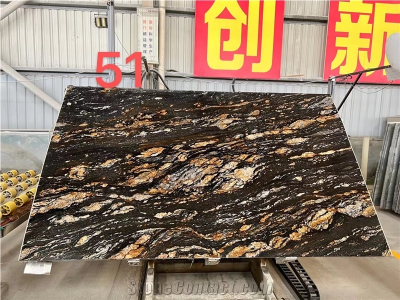 Titanium Granite Cosmic Black Mc Slab Tile