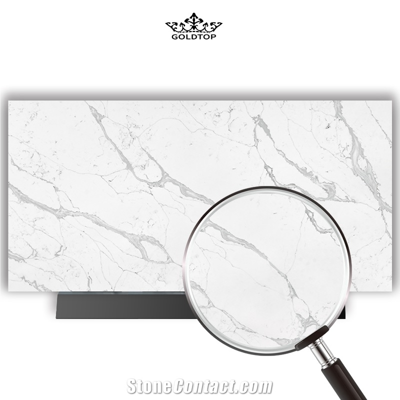 Hot Sale White Slab Quartz Stone 5007 Delicato Crema