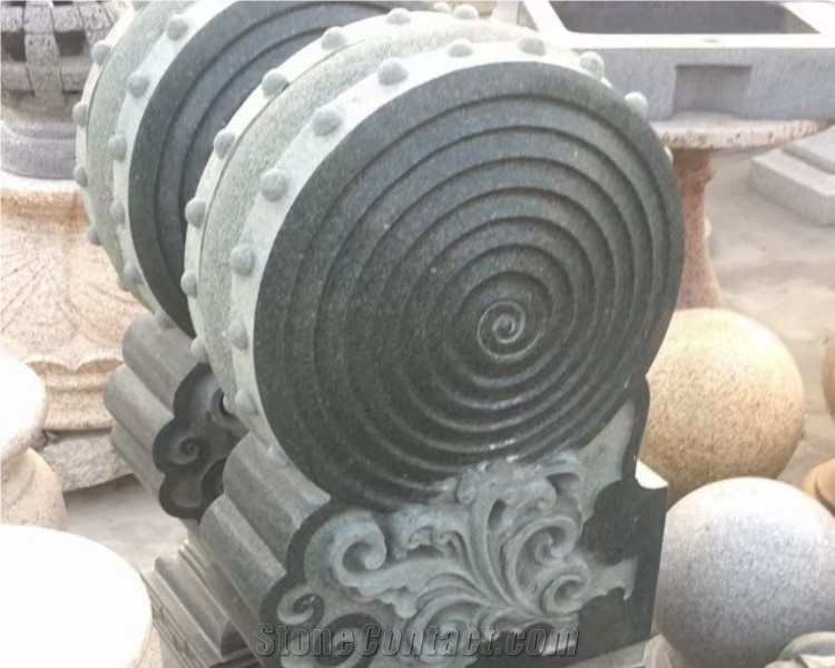Chinese Courtyard Gate Large Drum Stone Carving BAO GU SHI