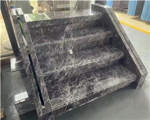 Factory Polished Gray Marble Slabs For Stair Step Tiles
