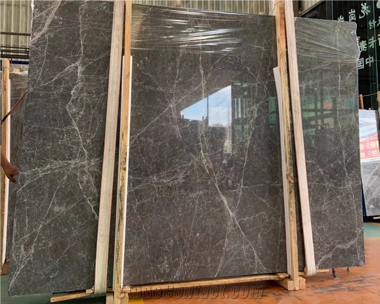 Factory Polished Gray Marble Slabs For Stair Step Tiles