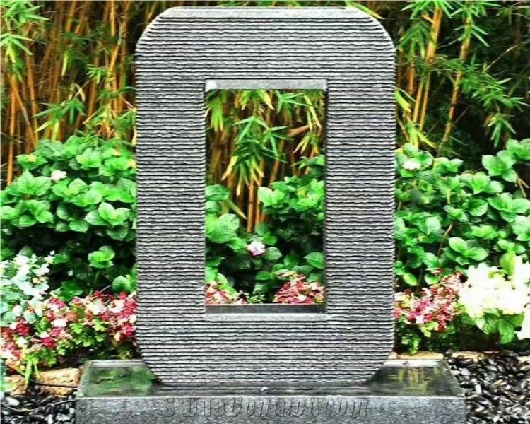 Garden Indoor Natural Stone Granite Letters Water Fountain