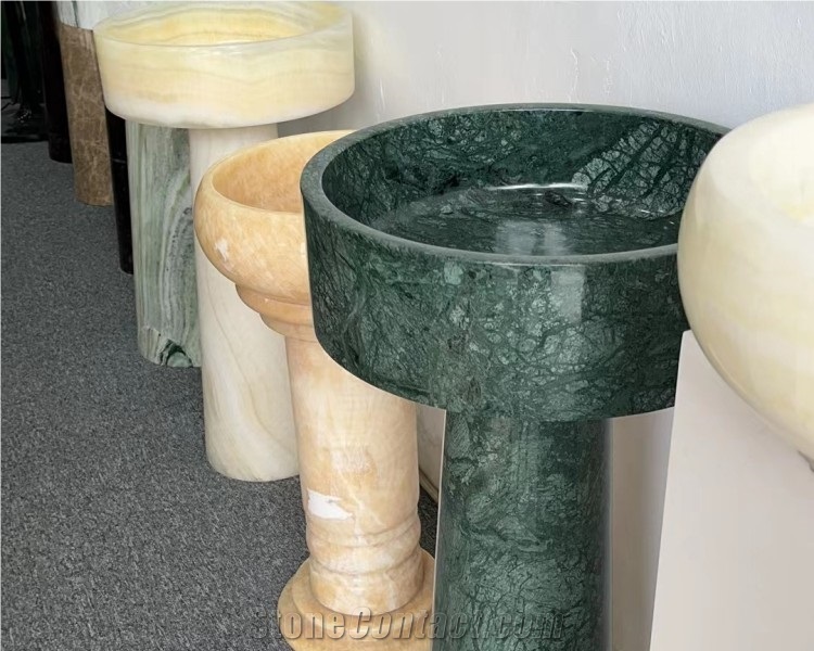 Hand Wash Marble Pedestal Natural Stone Sink Bathroom Used