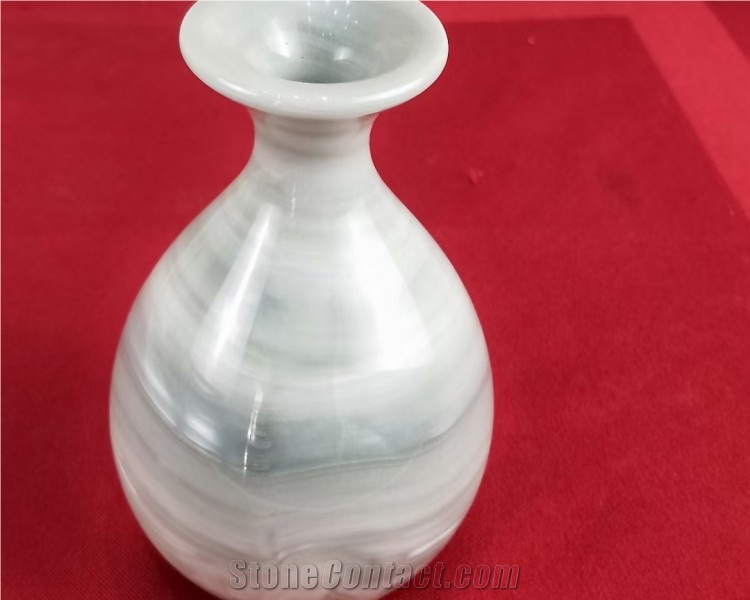 Home Artistic Marble Natural Stone Hand Made Flower Vase