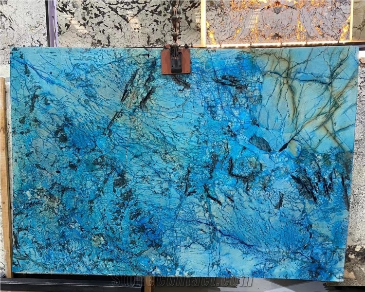 Imported Blue Fantasy Granite Slab Natural Blue Stone