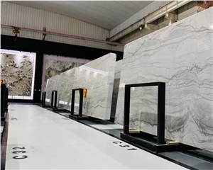 Infinity White Quartzite Slab Wall Tiles