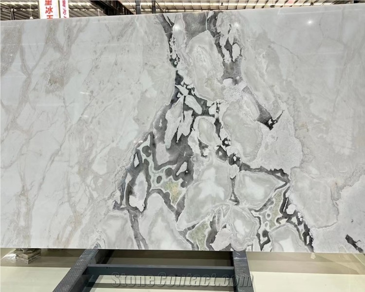 Natural Polished Oyster White Marble Natural White Stone Slab Tile