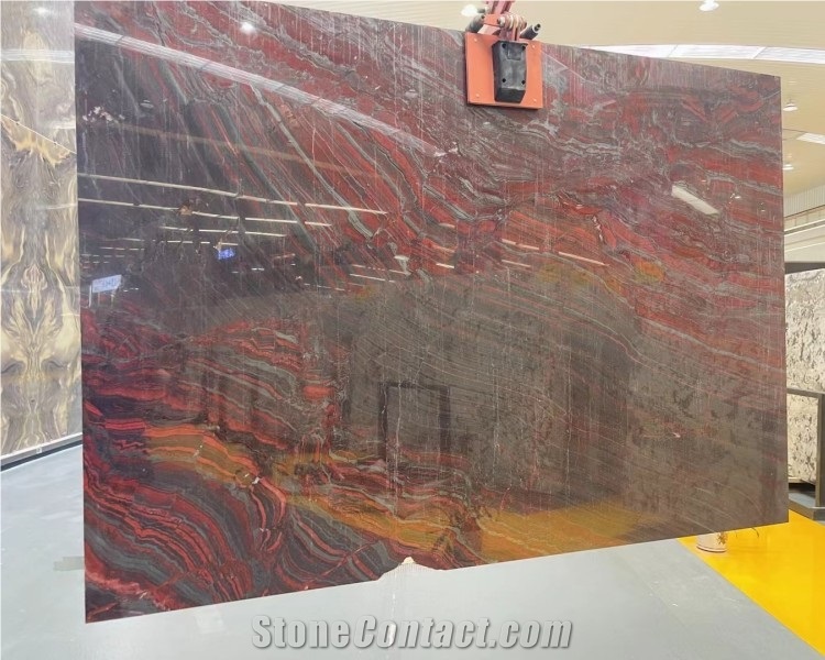 Natural Stone Polished Iron Red Granite Slab Wall Tiles